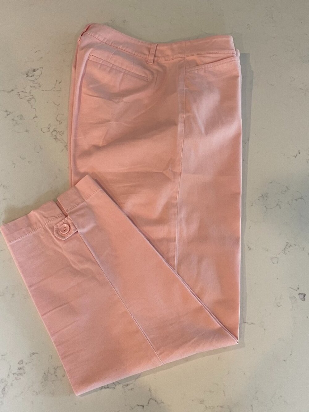 Talbots Perfect Crop 4 Pocket Casual Cotton Blend Pants Pink Sz 6